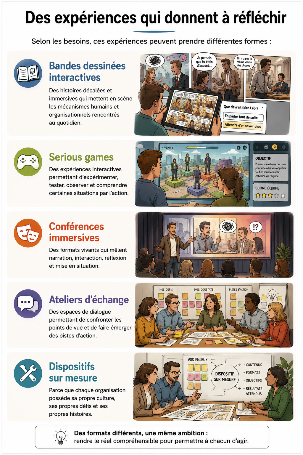 Les différents services de Missions Accomplies